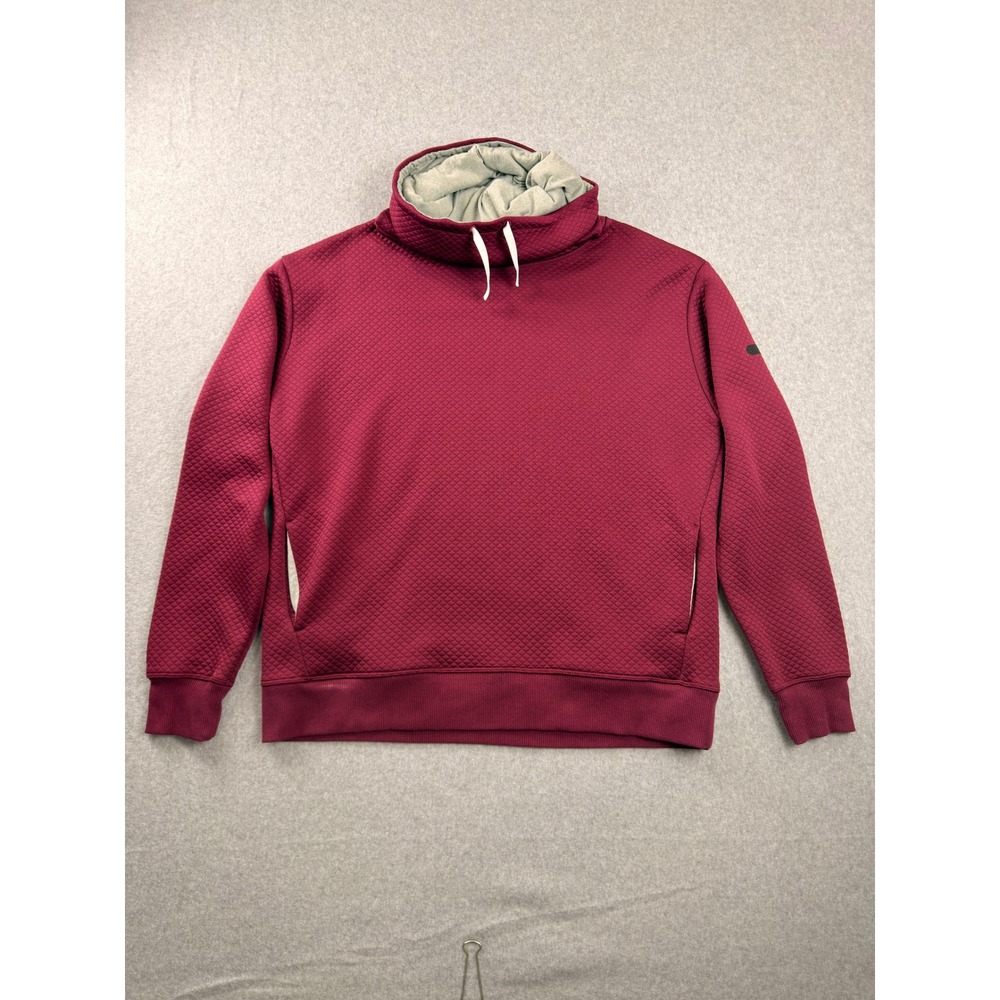 Under Armour Womens XL Quilted Funnel Neck Pullover Sweatshirt Burgundy Maroon